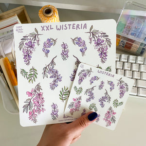 
            
                Load image into Gallery viewer, From Kioni Spring Collection Huney Pike Press XXL Wisteria Sticker Sheet
            
        