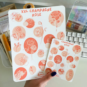 From Kioni Spring Collection XXL Champagne Rose Sticker Sheet
