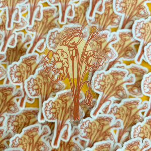 From Kioni Summer Lovin From Kioni California Poppy Bouquet Clear Bigger Sticker, 1.75x2.5 in.