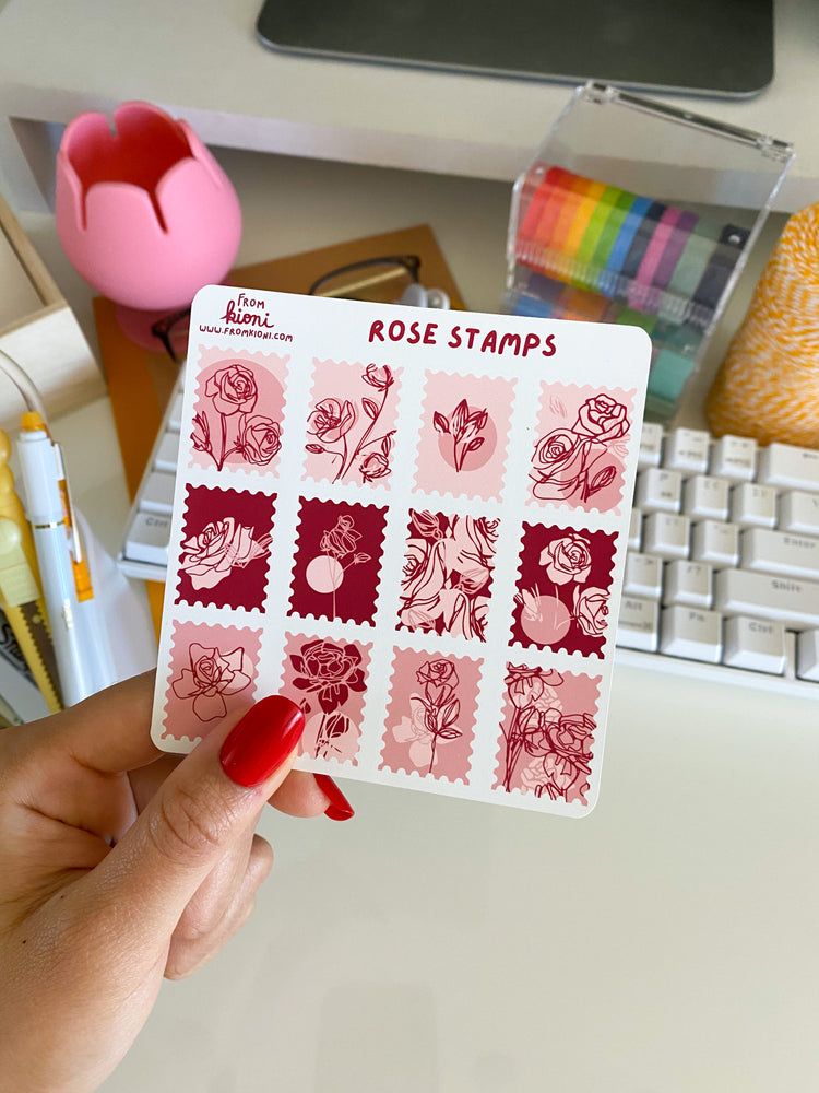 From Kioni Valentine_s Rose Stamps Sticker Sheet