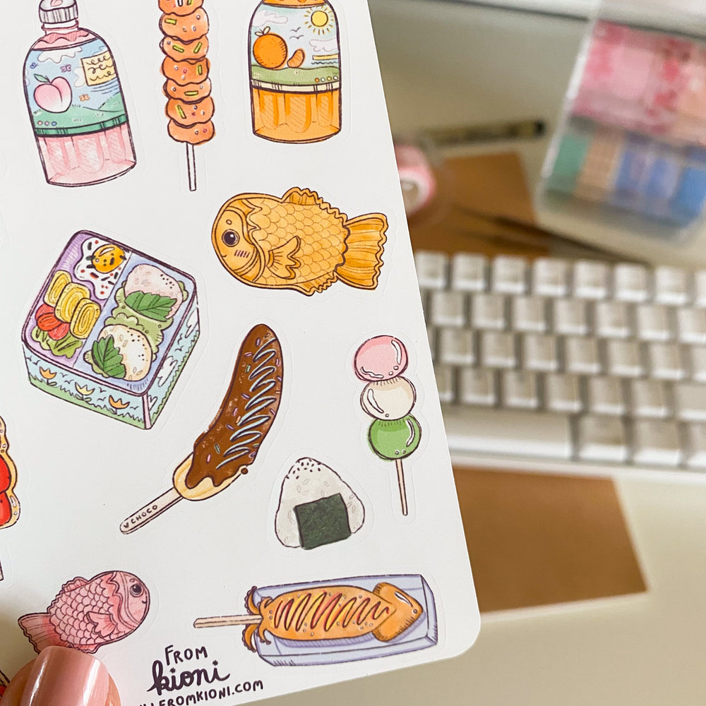 Japanese Festival Food Sticker Sheet From Kioni Huney Pika Press Sakura Festival-1